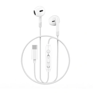 Проводные наушники wiwu type c eb314 белого цвета