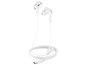 Цифровые проводные наушники hoco m101 pro crystal sound type-c с микрофоном, белые.