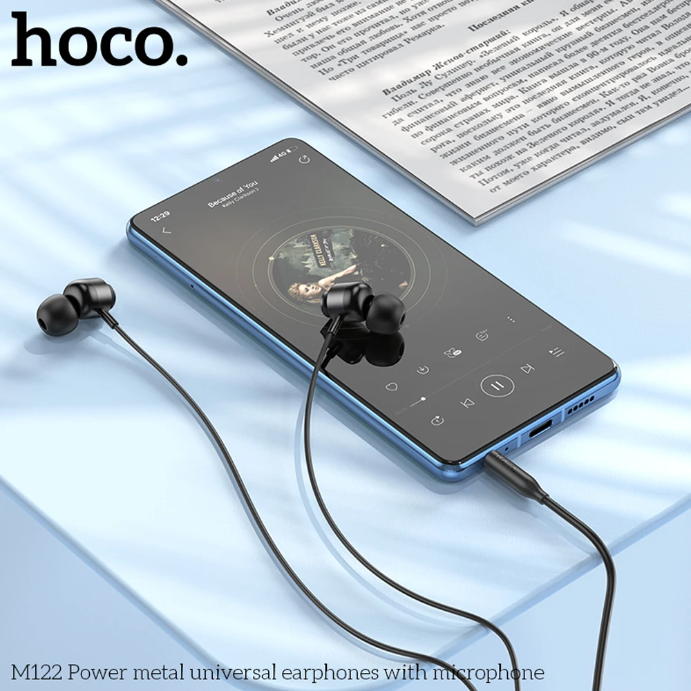 Универсальные цифровые наушники hoco m122 power metal с микрофоном, разъемом type-c, черные. 3