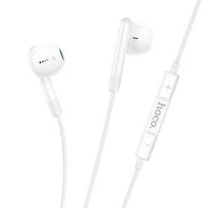 Căști digitale hoco m93 type-c joy cu fir și microfon, albe