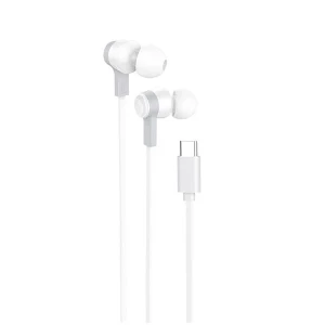 Căști digitale universale hoco m86 ocean cu microfon pentru type-c, albe Thumbnail 2