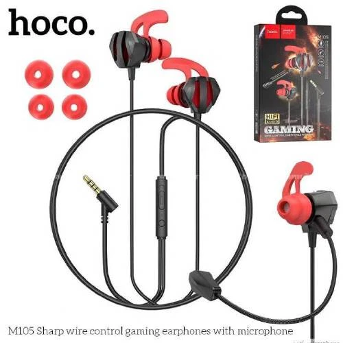 Игровые проводные наушники hoco m105 sharp с микрофоном, черные. 2