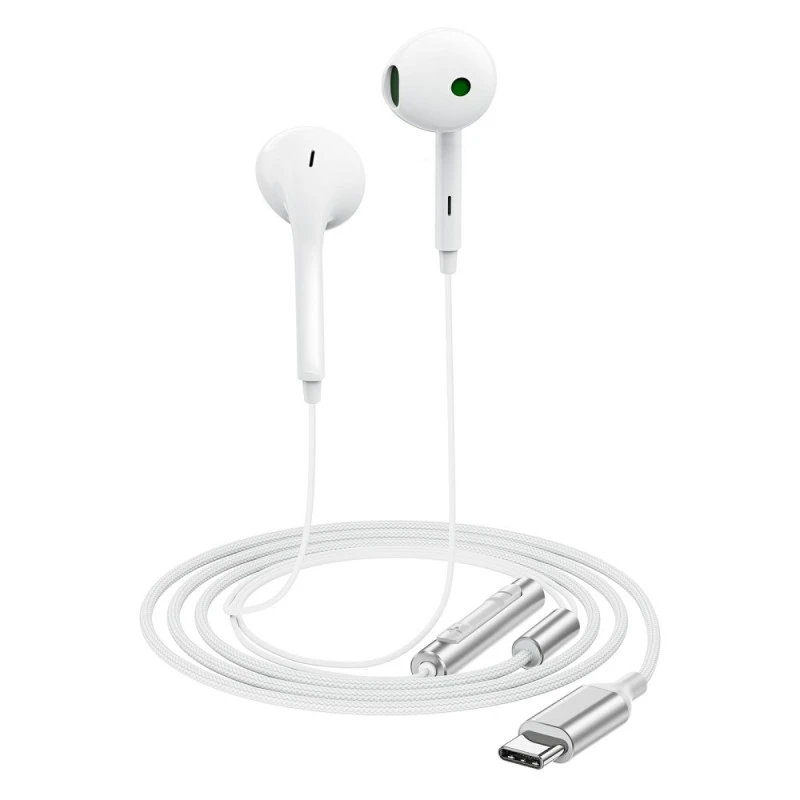 Căști semi-intraauriculare cu fir acefast l7 usb-c cu microfon, albe 2