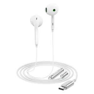 Căști semi-intraauriculare cu fir acefast l7 usb-c cu microfon, albe Thumbnail 2