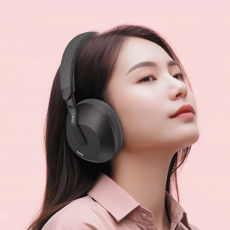 Беспроводная гарнитура xo be49 qiyue anc с шумоподавлением, складным оголовьем и bluetooth, черная. 2