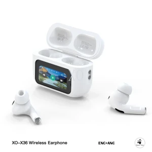 Беспроводные наушники xo x36 smart screen anc с активным шумоподавлением, белые.