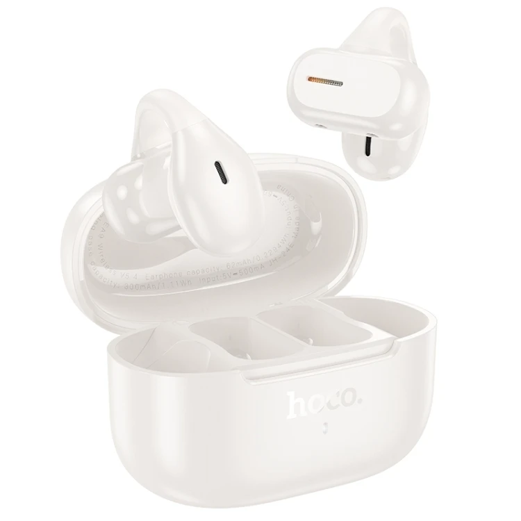 Căști bt wireless hoco ea9 cu clips, cu sunet clar, alb lăptos 2