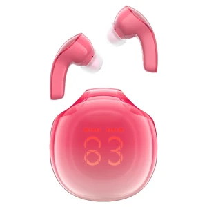 Наушники acefast t9 crystal (air) с bluetooth, цвет «помело красный».