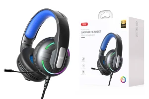 Игровые наушники xo ge-09 static rgb с длинным микрофоном, разъемом usb+3.5 (с адаптерным кабелем), черные.