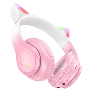 Наушники hoco w42 с кошачьими ушками и bluetooth, цветущая вишня. Thumbnail 2