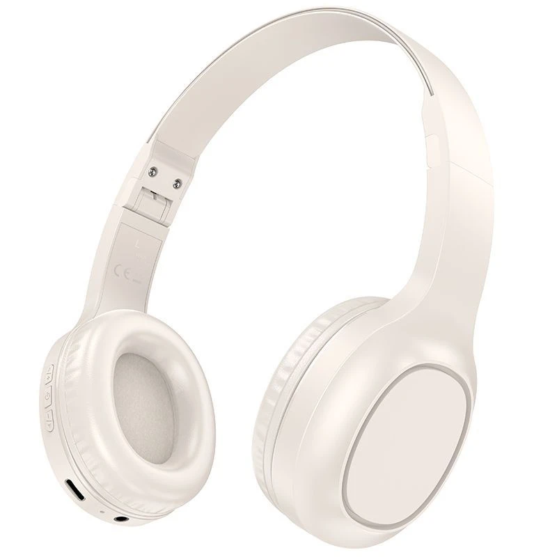 Căști bluetooth hoco w46 charm, alb lăptos 2