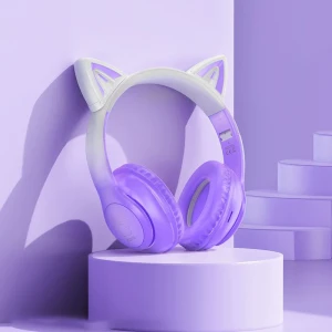 Наушники hoco w42 cat ears bt, цвет фиолетовый виноград