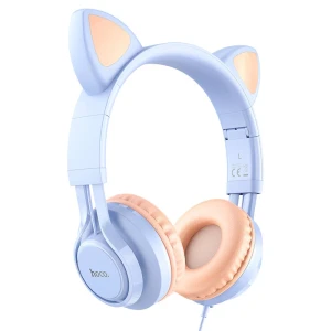 Căști hoco w36 cat ear cu microfon, albastru vis Thumbnail 2
