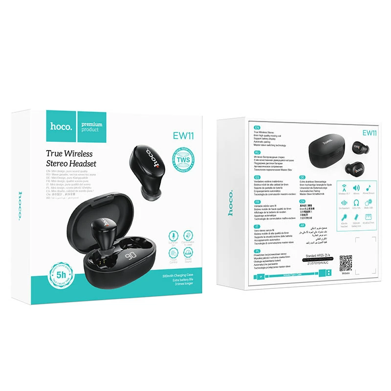 Беспроводная bluetooth-гарнитура hoco ew11 melody, черная. 8