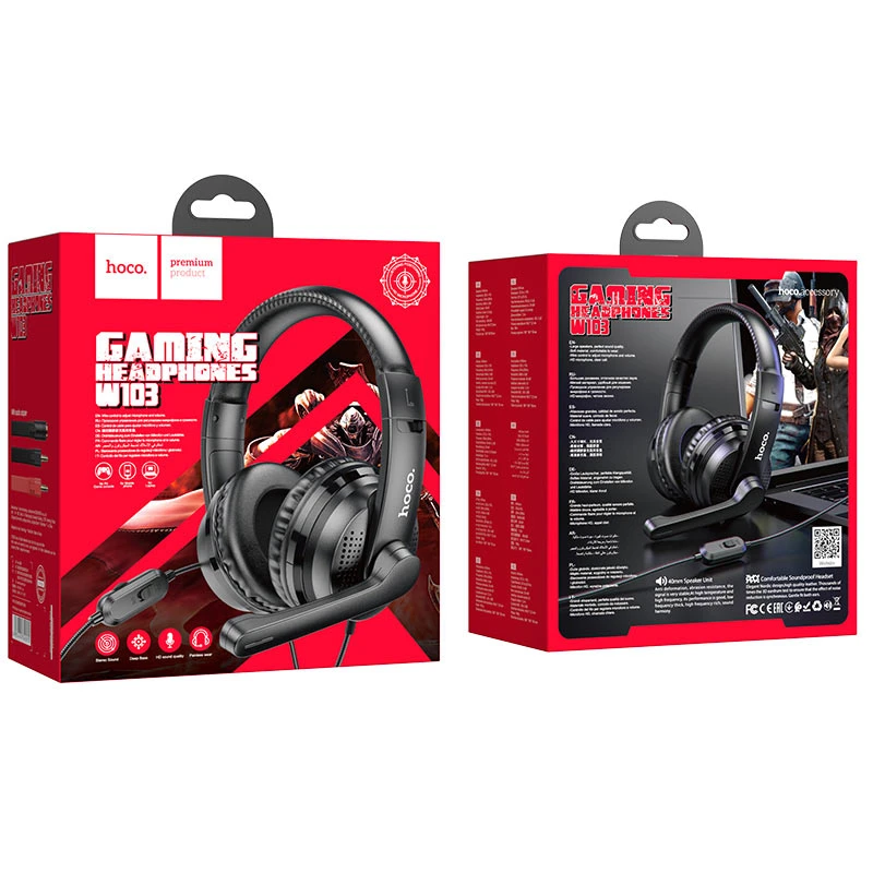 Căști de gaming hoco w103 magic tour, negre 8