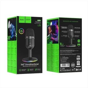 Настольный usb-микрофон hoco l25 bright, черный Thumbnail 2