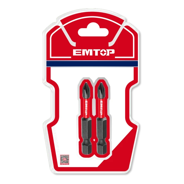 Набор из 2 ударных бит для отвертки emtop 2