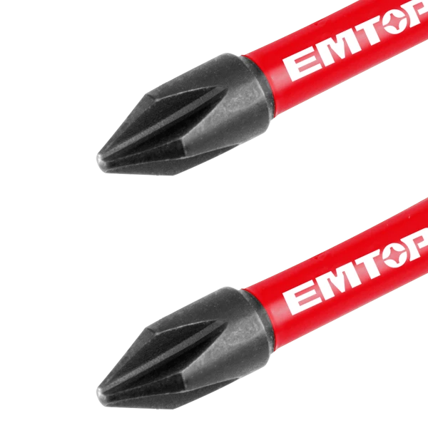 Набор из 2 ударных бит для отвертки emtop 4