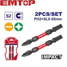 Biti p/u surubelnita cu impact 2buc set emtop