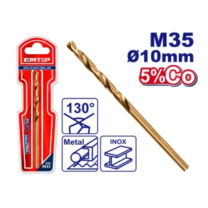 Burghiu pentru metal hss-co, m35, 10 mm  emtop