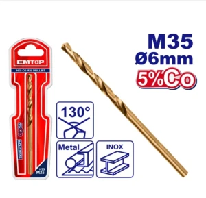 Burghiu pentru metal hss-co, m35, 6mm  emtop
