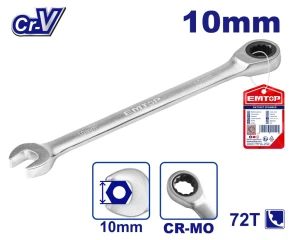 Cheie combinata cr-v, 10 mm, 160 mm, emtop