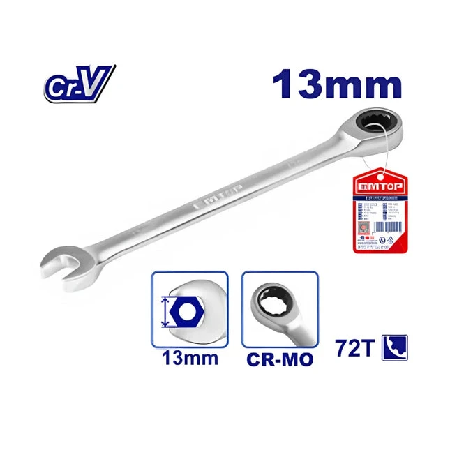 Комбинированный ключ cr-v, 13 мм, 180 мм, emtop 2
