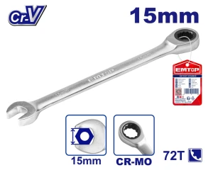 Cheie combinata cr-v, 15  mm, 200  mm, emtop