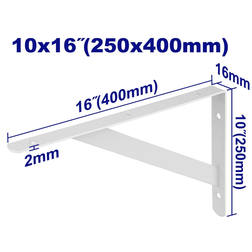 Кронштейн для полки 40x25 см, 2 мм, макс. 60 кг/пара, 1 шт, emtop 2