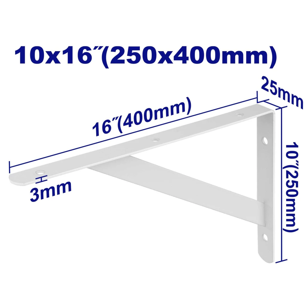 Кронштейн для полки 40x25 см, 3 мм, макс. 100 кг/пара, 1 шт, emtop 2