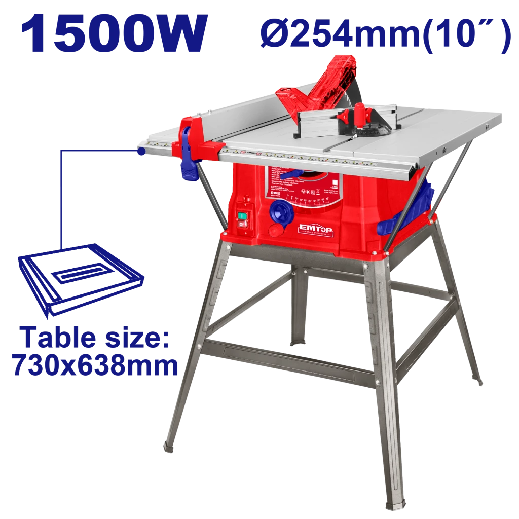 Настольная пила 1500w, 254мм, 220v, emtop 2