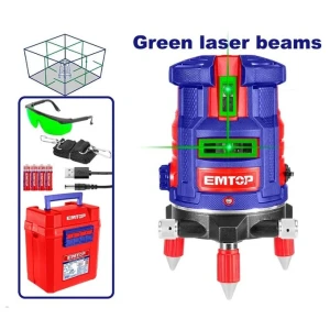Laser de linie cu autonivelare (razele laser verzi) 5 linii 30 m, emtop