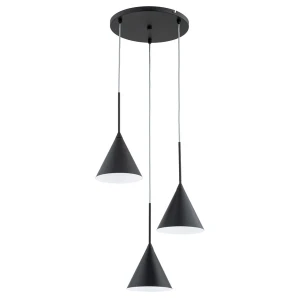 Lustra fabo plafon  neagra,3xe14, alfa