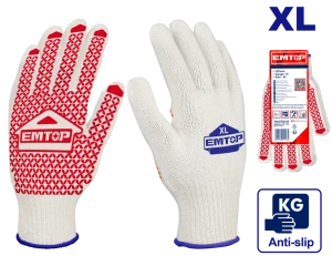 Manusi din bumbac cu puncte pvc xl emtop