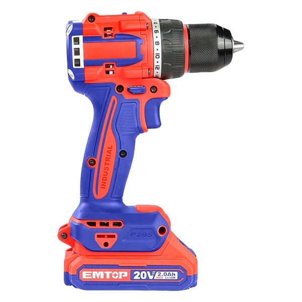 Аккумуляторная ударная дрель-шуруповерт brushless, 65 нм emtop 4