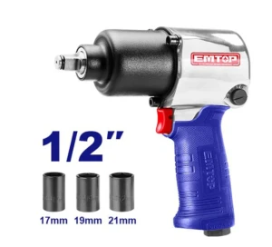 Pistol pneumatic 1/2", 610 nm , 3 tubulare (17mm,19mm,21mm), emtop