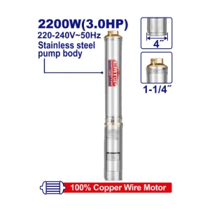 Pompa submersibila, max 180 m, 3.0 hp 2200 w emtop
