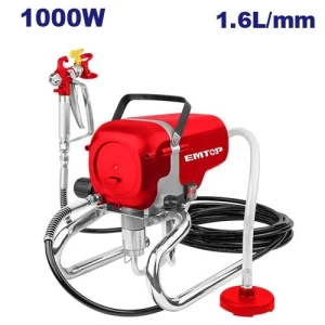 Безвоздушный краскопульт, 1000w, emtop