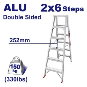 Scara din aluminiu bilaterala, 2* 6  trepte, emtop