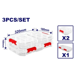 Set de 3 organizatoare transparente emtop