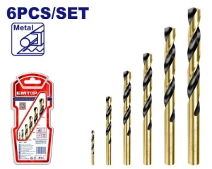 Set de burghie elicoidale hss 6 buc emtop