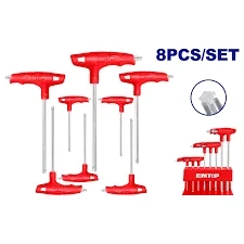 Set de chei torx cu maner in t de 8 buc emtop