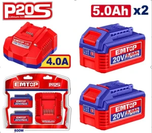 Set incărcător +2 baterii litiu-ion (2*5ah), emtop