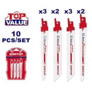 Set lame pentru fierestrau, metal/lemn, 10 buc, emtop
