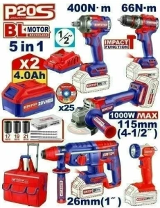 Set scule electrice cu acumulator 5 in 1, emtop