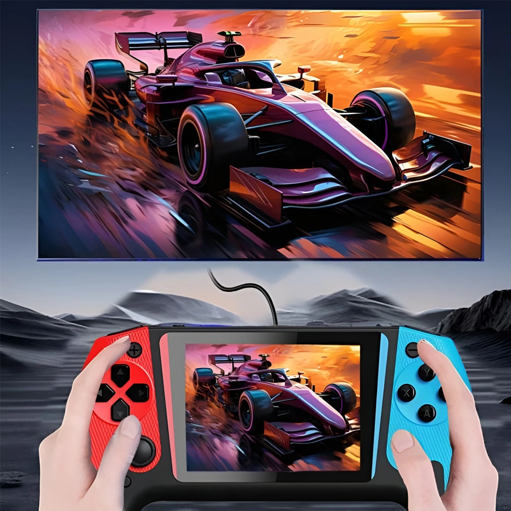Игровая консоль q21 портативная с встроенным lcd экраном 3,5", черная 3