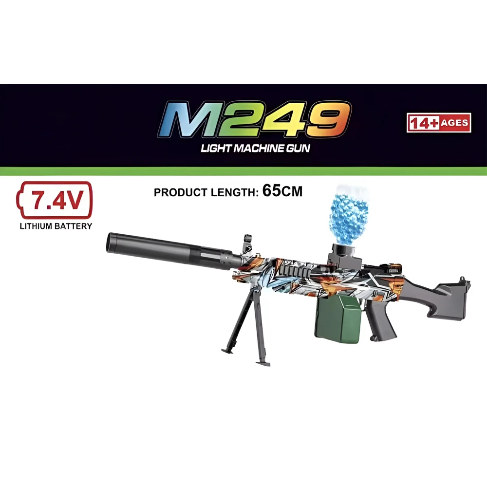 Electric gel water gun toy blaster model m249 lym-018b-2 2