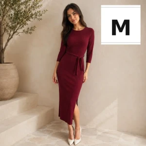 Rochie dame tricotată bordo ex, mărimea m