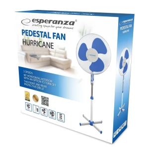 Cooling fan esperanza hurricane ehf001wb white/blue, 40cm, 50w, speed levels 3, cable length: 1,5m Thumbnail 2