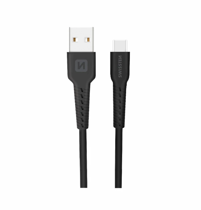 Data cablu swissten usb / usb-c 1,0m black 2
